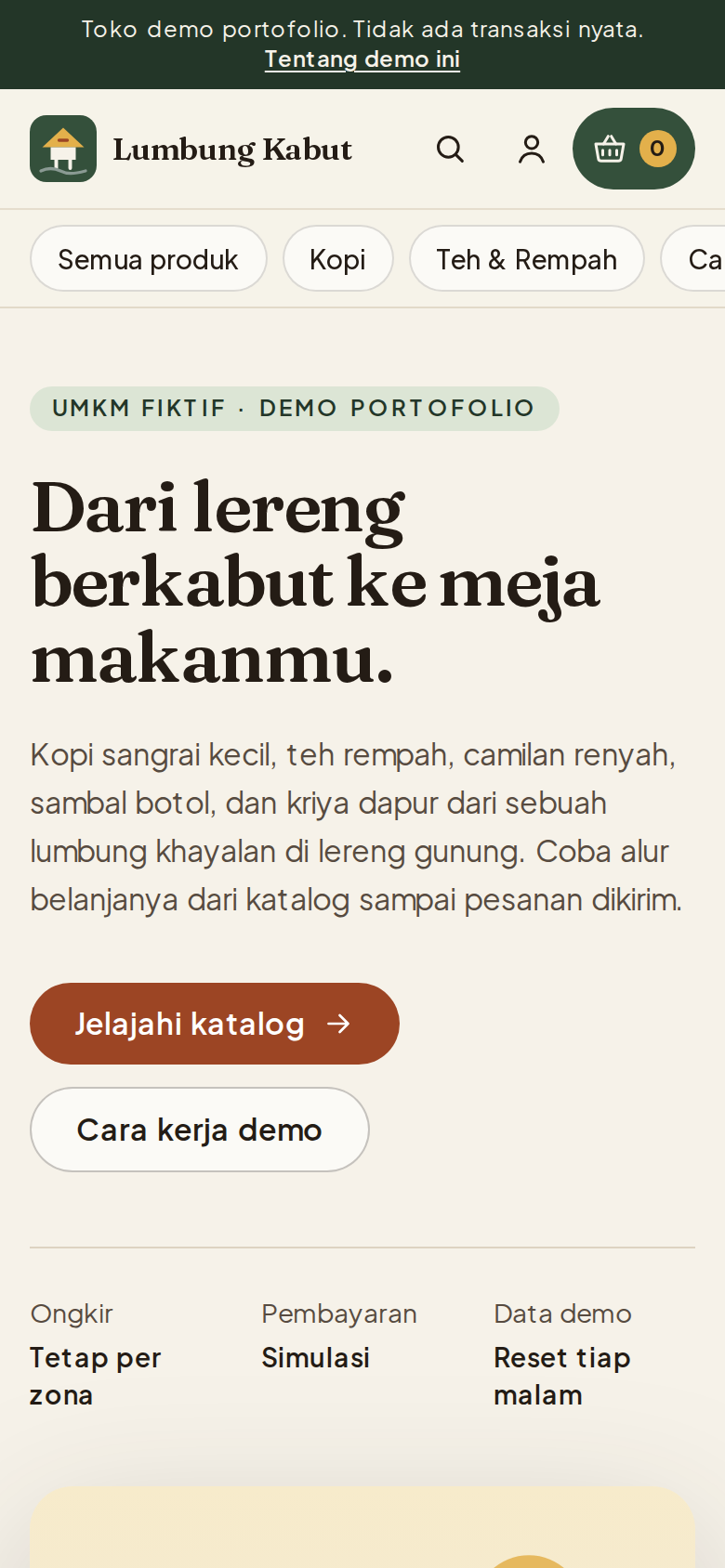 Tangkapan layar Toko online UMKM di layar ponsel